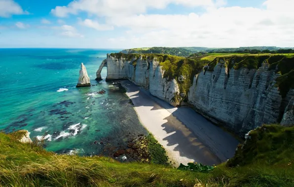 Beach, clouds, the ocean, shore
