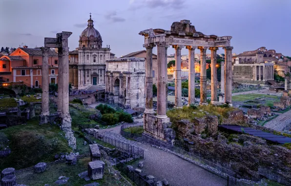 Picture Rome, Italy, columns, Roman forum