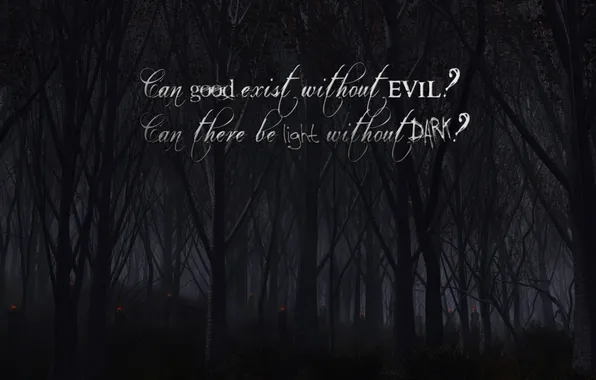 Forest, fear, the inscription, Wallpaper
