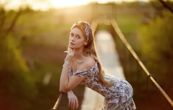 Girl, pose, dress, Ilya Garbuzov, Anastasia Abramova