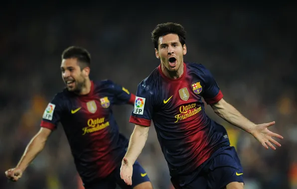 Football, goal, players, football, Lionel Messi, Lionel Messi, Barcelona, the celebration
