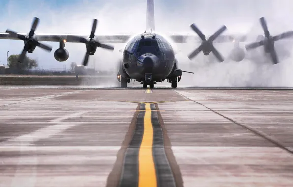 Picture The plane, Strip, Wings, Aviation, The rise, Cargo, C 130W, Stinger II