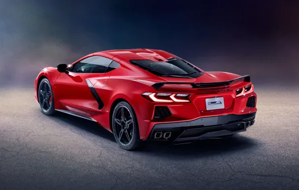 Lights, Corvette, Chevrolet, rear view, Stingray, 2020, C8