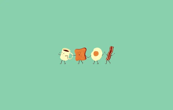 Picture egg, coffee, bread, Food, bacon
