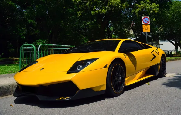 Picture lamborghini, yellow, murcielago, lp670-4