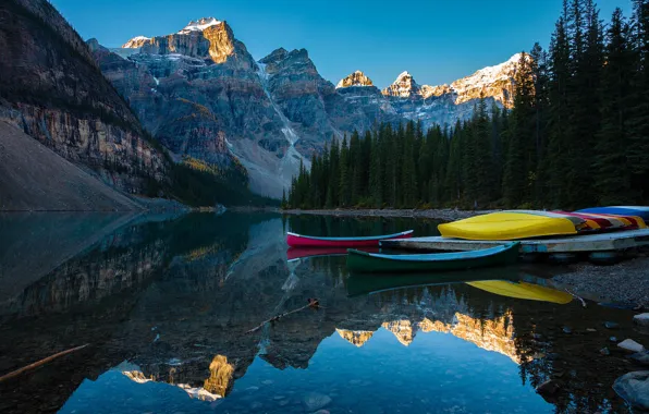 Landscape, mountains, nature, lake, reflection, stones, rocks, tops