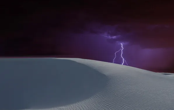 The storm, landscape, night, desert