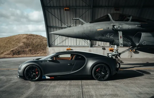 Grey, Bugatti, French multi - purpose fighter, Chiron, Bugatti Chiron Sport, Grey, Side, Fighter