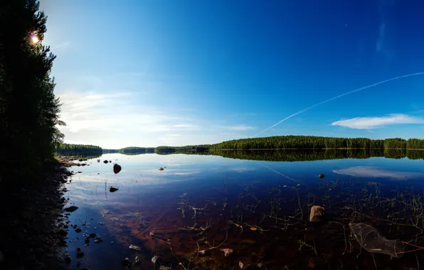 Summer, the sky, grass, river, stones, trail, dibr, Zadok