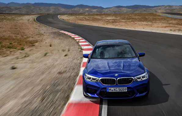 Picture movement, track, BMW, sedan, BMW M5, 2017, M5, F90