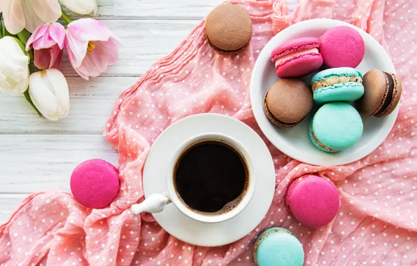 Coffee, bouquet, cookies, Cup, cuts, Olena Rudo