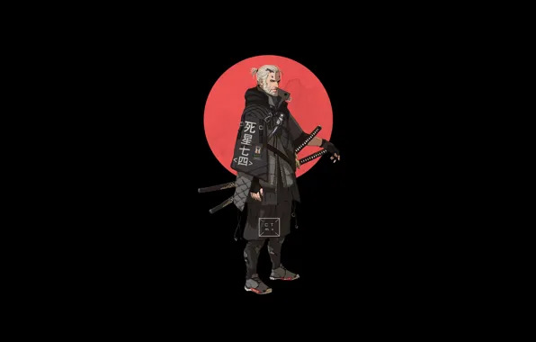 Warrior, male, The Witcher, black background, Geralt of Rivia
