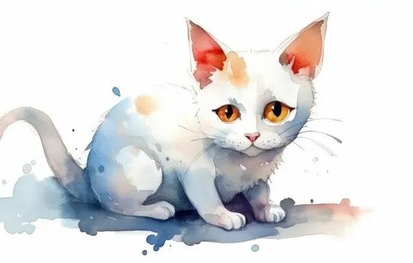 Cat, cat, look, pose, kitty, face, AI art, neural network