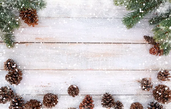 Picture background, new year, bumps, fir-tree branches