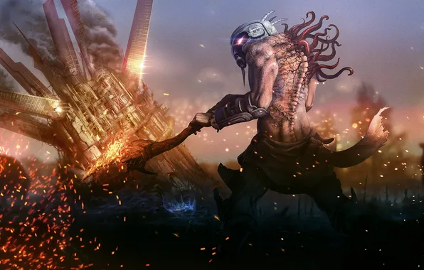 Monster, mutation, disaster, art, spaceship