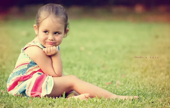 Field, pose, mood, girl