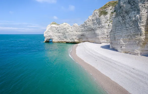 Sea, rock, France, Normandy, Étretat