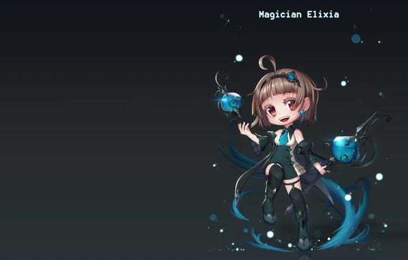Magic, anime, fantasy, art, staff, Magician Elixia, Euna __ And A