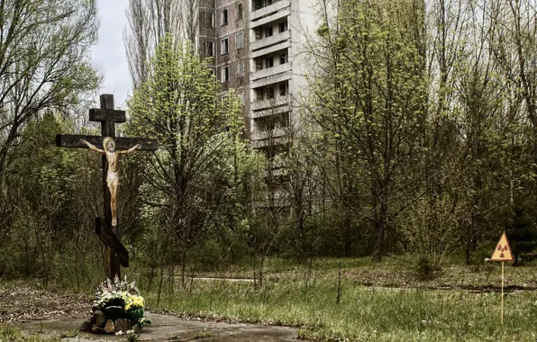 The city, street, cross, Prypjat