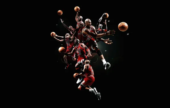 Michael Jordan, Sports, Chicago Bulls, Black background, Basketball player