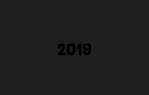 New year, Minimalism, 2019, new year 2019
