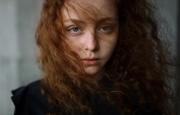 Curls, sponge, redhead, curls, Aleks Five, Sophia Taraban