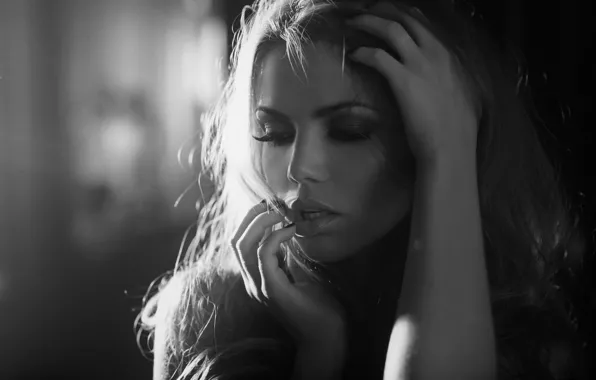 Girl, portrait, hands, Tanya