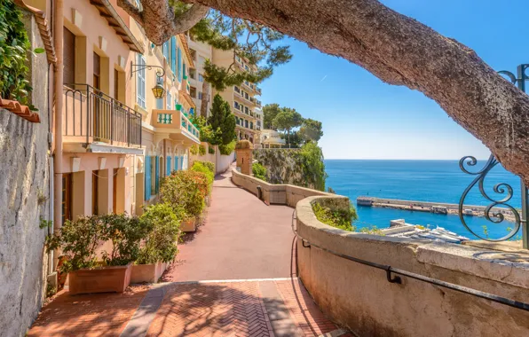 Wallpaper Monaco, home, the city, sea, street, pier