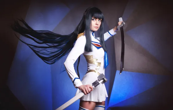 Girl, sword, katana, anime, cosplay, Kill La Kill, Smash slash