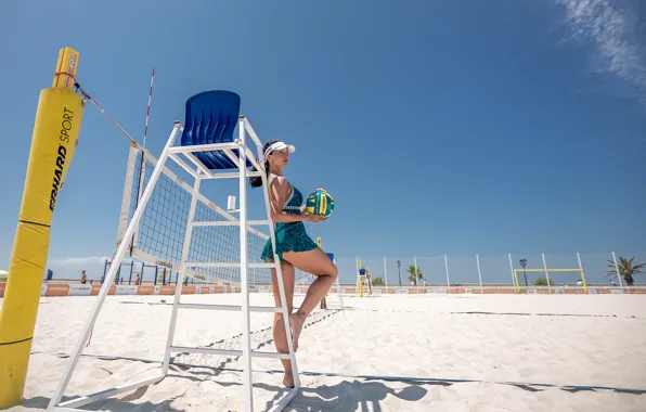 Girl, the ball, beach volleyball, Sergey Nibic