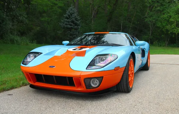 Ford, Orange, Blue, Forest, GT