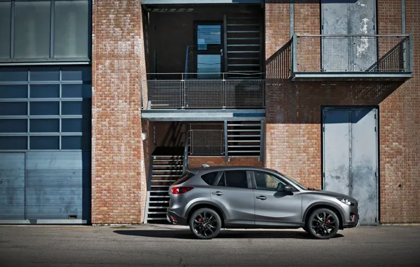 Picture style, grey, black, Mazda, drives, side, grey, CX-5
