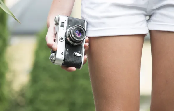 Picture summer, style, photo, feet, shorts, the camera, lens, lens