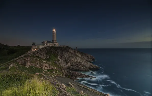 Nature, the ocean, rocks, lighthouse