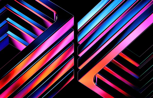 Picture line, abstraction, lines, Neon, futuristic, neon, futuristic