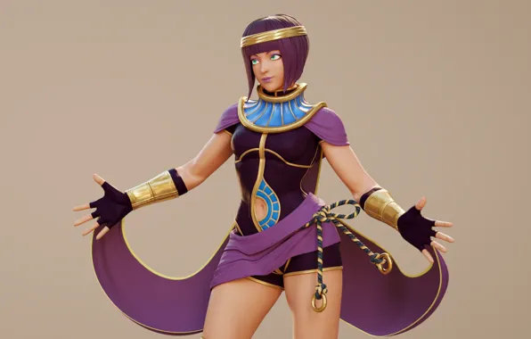 Girl, rendering, costume, fighter, street fighter, menat