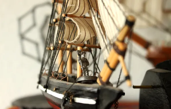 Toy, ship, sails