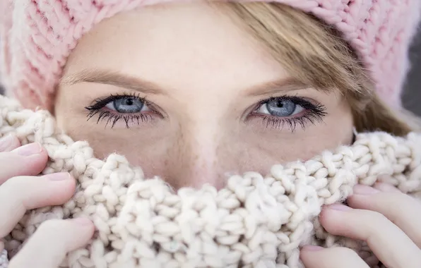 Eyes, look, girl, blue, blonde, looks