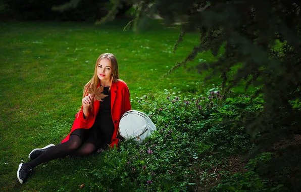 Girl, Grass, Sexy, Model, Green, Summer, Masha, Gorokhov