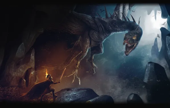Dragon, Fire, Cave, Blood, Warrior, Plarium, Stormfall Age of War