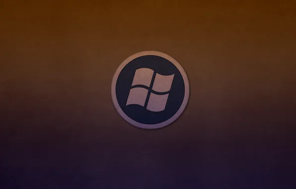 Round, logo, windows, logo, dark background