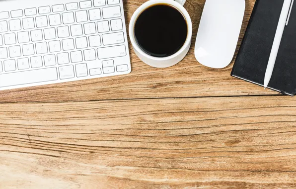 Coffee, Keyboard, Notepad, Mouse, Handle
