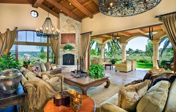Picture california, living room, interior, home, luxury, santa fe