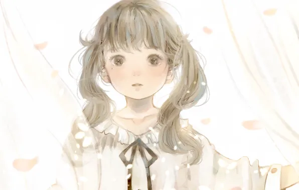 Petals, Girl, curtains