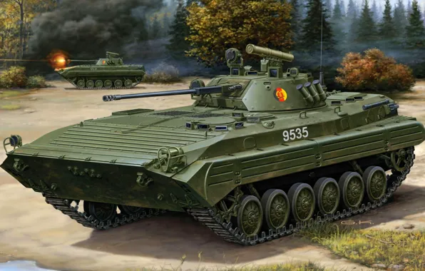 Figure, infantry fighting vehicle, BMP-2, NNA GDR, the national people's army, NVA, G. Klawek, Nationale …