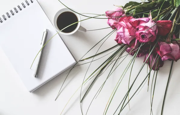 Roses, bouquet, Coffee, Table, handle, BACnet.
