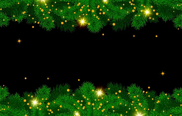Branches, space, glare, holiday, graphics, Shine, texture, green