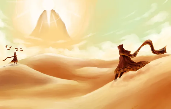 Picture desert, the game, journey, journey