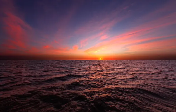 Picture sunrise, the ocean, The sun, Argentina