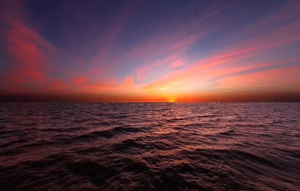 Sunrise, the ocean, The sun, Argentina
